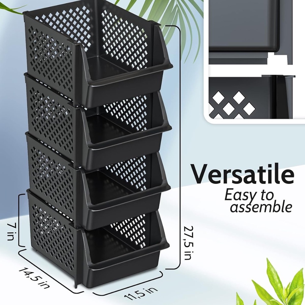 NEW Tidyfriend Stackable Storage Bins for Easy Organizing and Storage-4 Pack